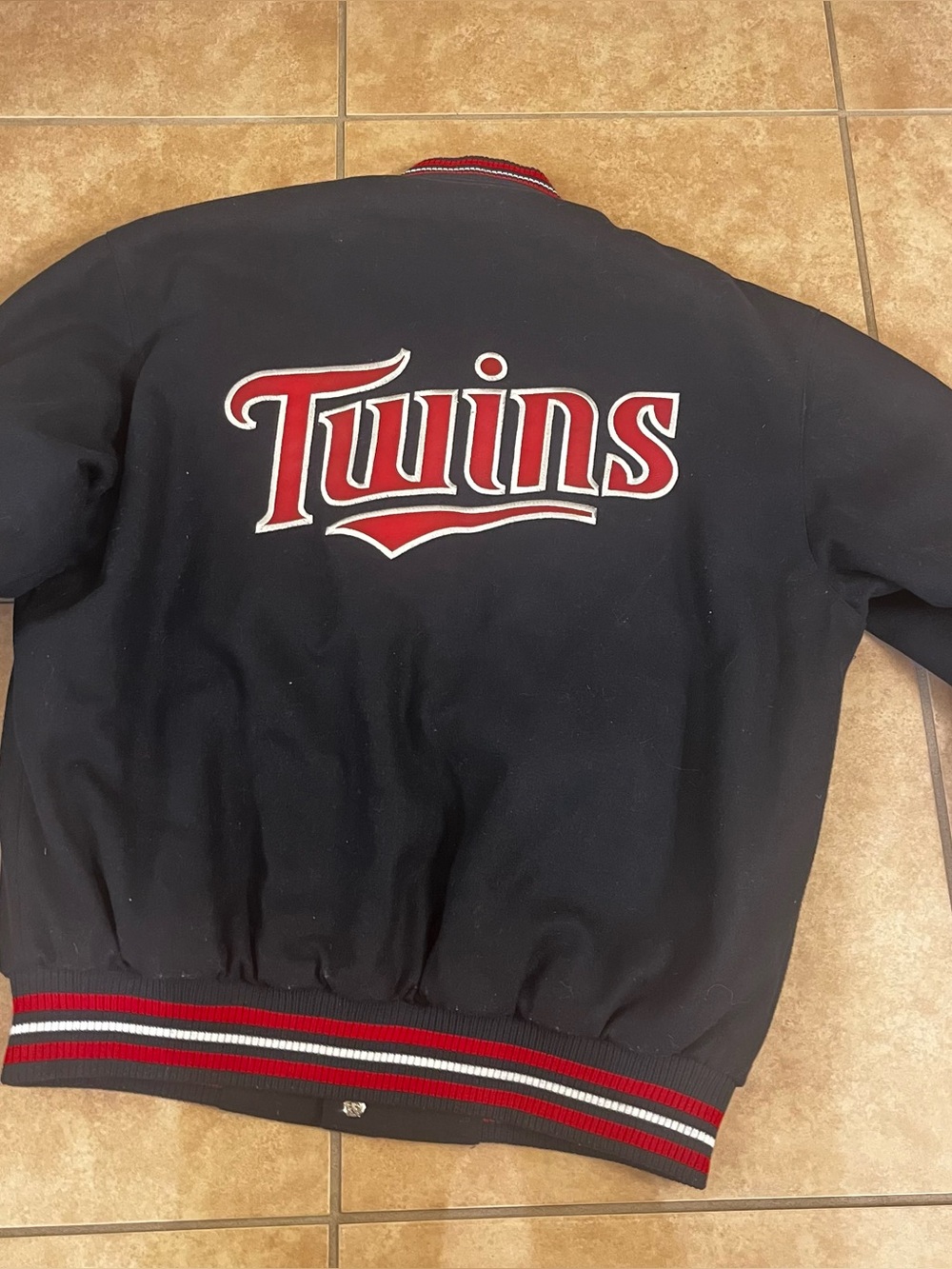 Minnesota Twins JH Design Navy Wool Reversible Jacket Mens Large - official MLB - Picture 11 of 14